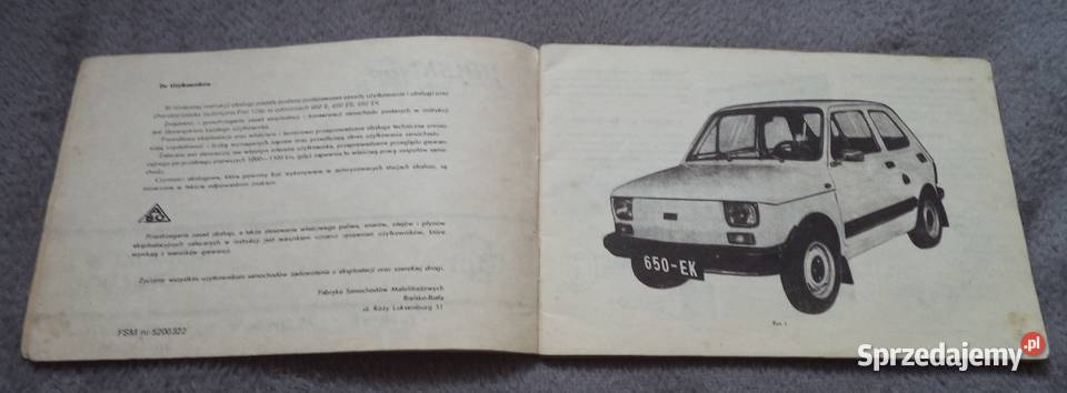 Polski Fiat 126p instrukcja obsługi samochodu Piekary Śląskie