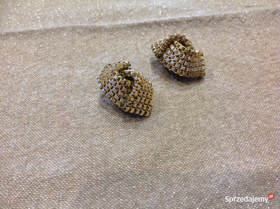 Duże Złote Klipsy Vintage do Uszu Dla kobiet lubuskie Nowa Sól sprzedam