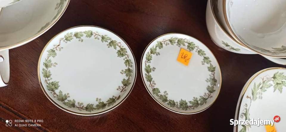 Półmisek Serwis Morbar Liście na złoconej Porcelana i szkło Gdańsk