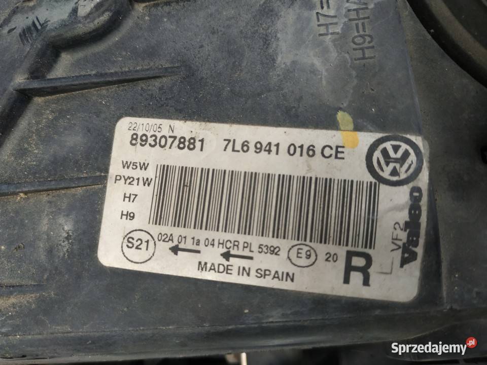 LAMPA LAMPY REFLEKTORY PRZÓD VW TOUAREG osobowe Bydgoszcz