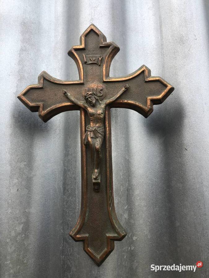 Stary Krzyż krucyfiks sygnowany Antyki łódzkie Łowicz sprzedam