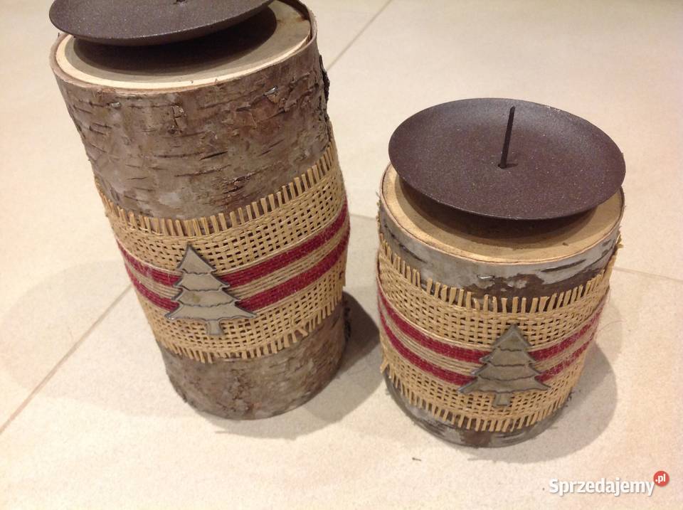 Świeczniki z drzewa 2 nowe Nowa Sól