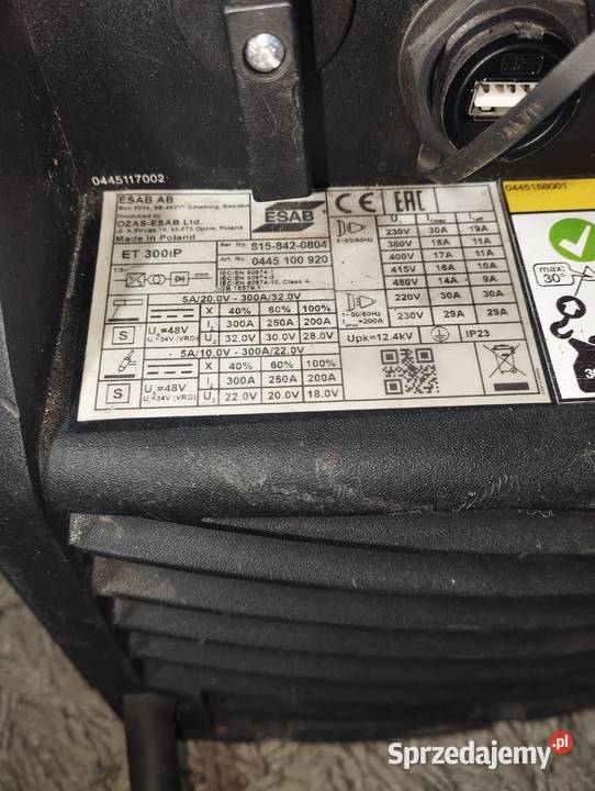 Spawarka Tig Esab ET300IP świetny stan222H Gorlice