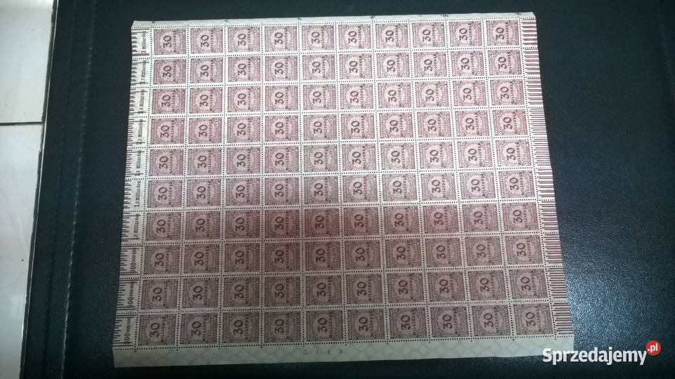 znaczki 30 miliony 1923 Deutsches Reich ARKUSZ Warszawa