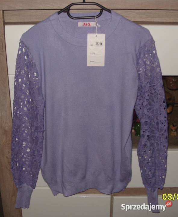 Wrzosowy sweterek JX Rękawki Gipiura ML