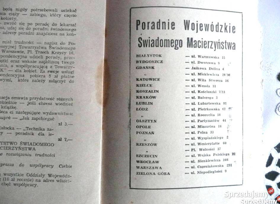 Towarzystwo Świadomego Macierzyństwa Rok wydania 1959 Wronki