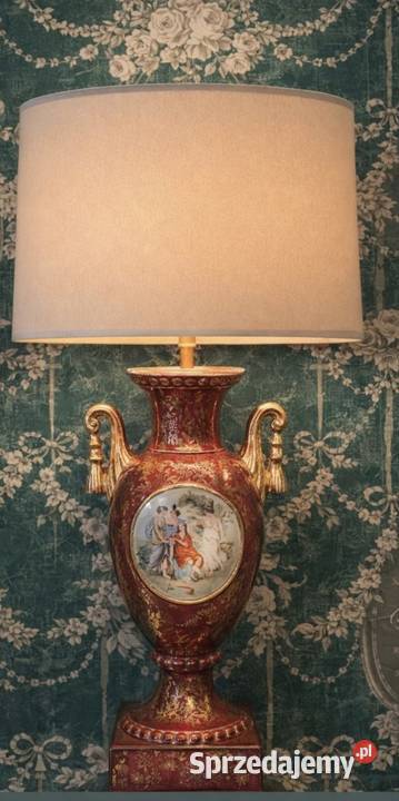 Lampa Empire Ware England z 2 uchwytami i złotym łódzkie Pabianice