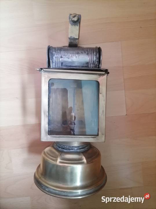 Stara mosiężna lampa karbidowa kolejowa z lat 30 Kraków