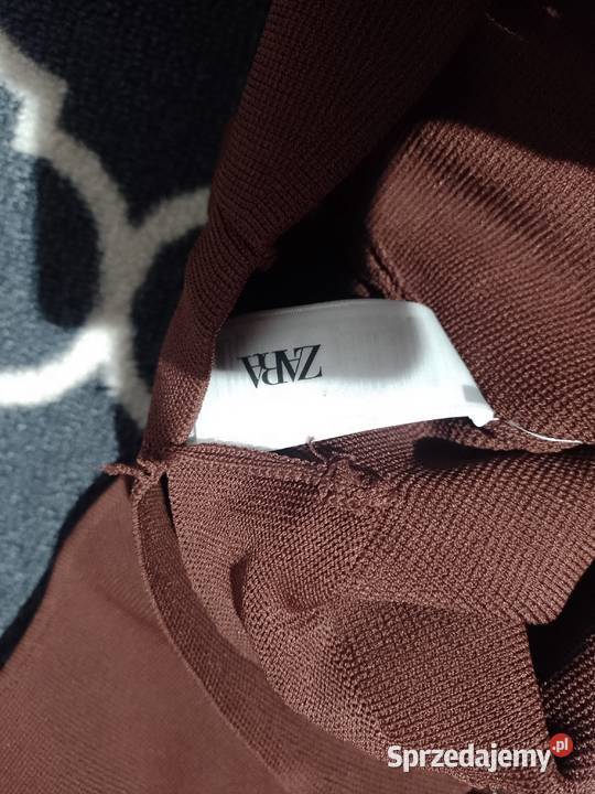 38M ZARA Brązowa kamizelka dzianinowa z patką z Kraków