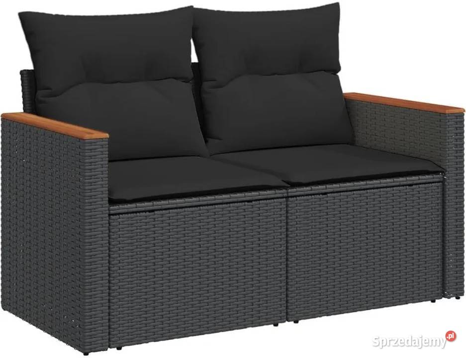 Sofa ogrodowa z poduszkami 2osobowa czarna lubuskie Wschowa