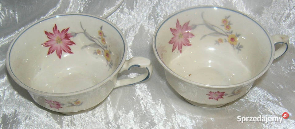 filiżanki vintage bez spodków porcelana ecruDd