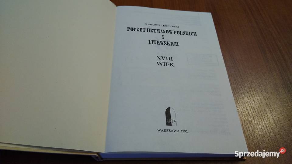 Poczet hetmanów polskich i litewskich XVIII wiek pomorskie Gdańsk