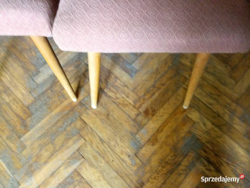 4 krzesła tapicerowane patyczaki PRL
