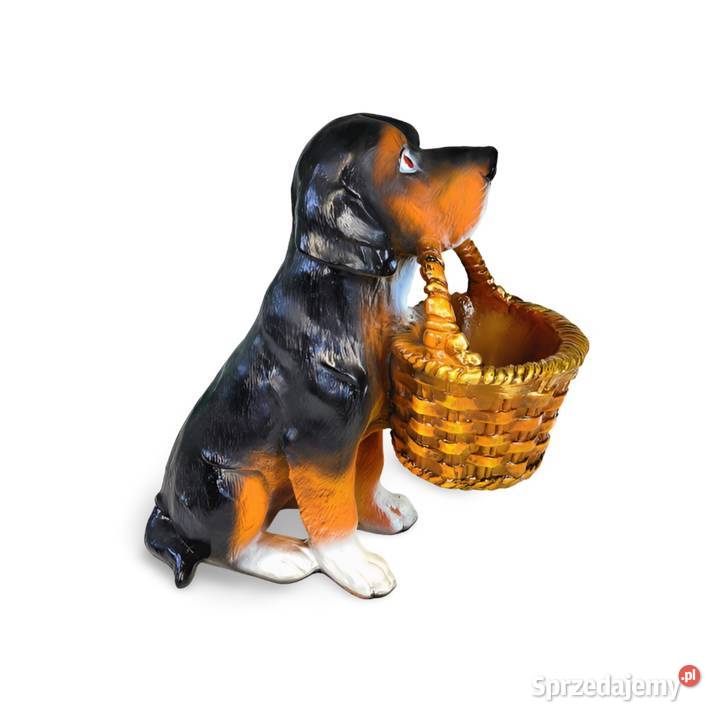 Figura Dekoracja Pies z Koszykiem Warszawa