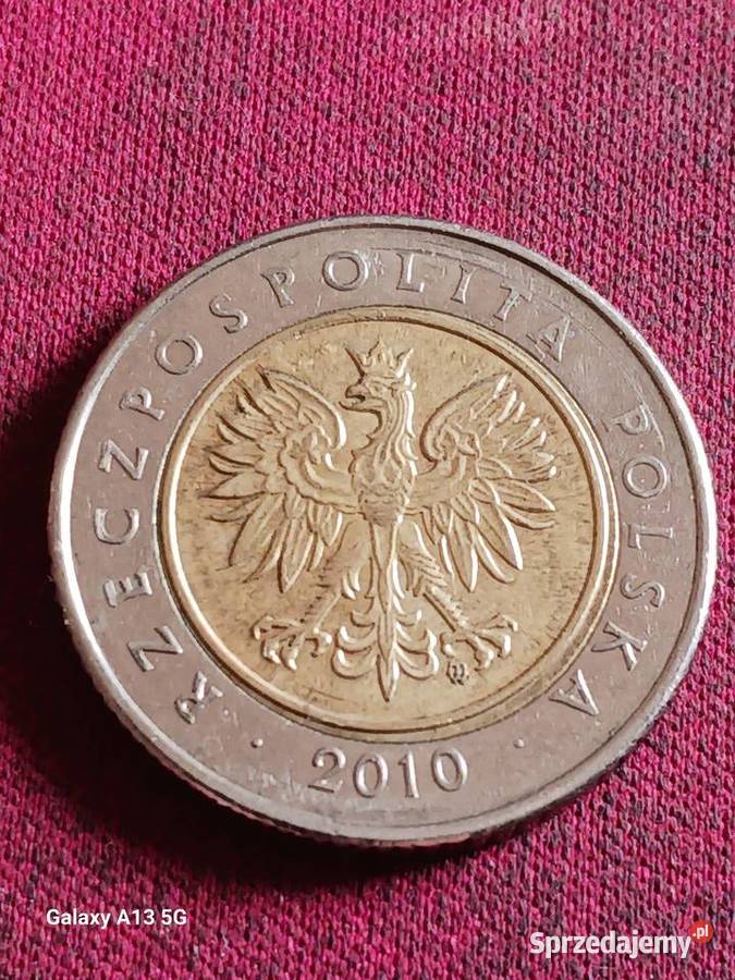 5 Złotych 2010 r wielokrotny destrukt menniczy Numizmatyka Konin