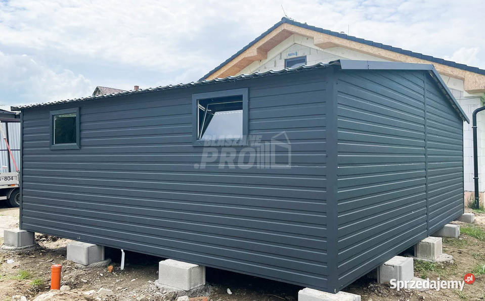 Garaż blaszany 5x6 wiata antracyt brama uchylna Elbląg