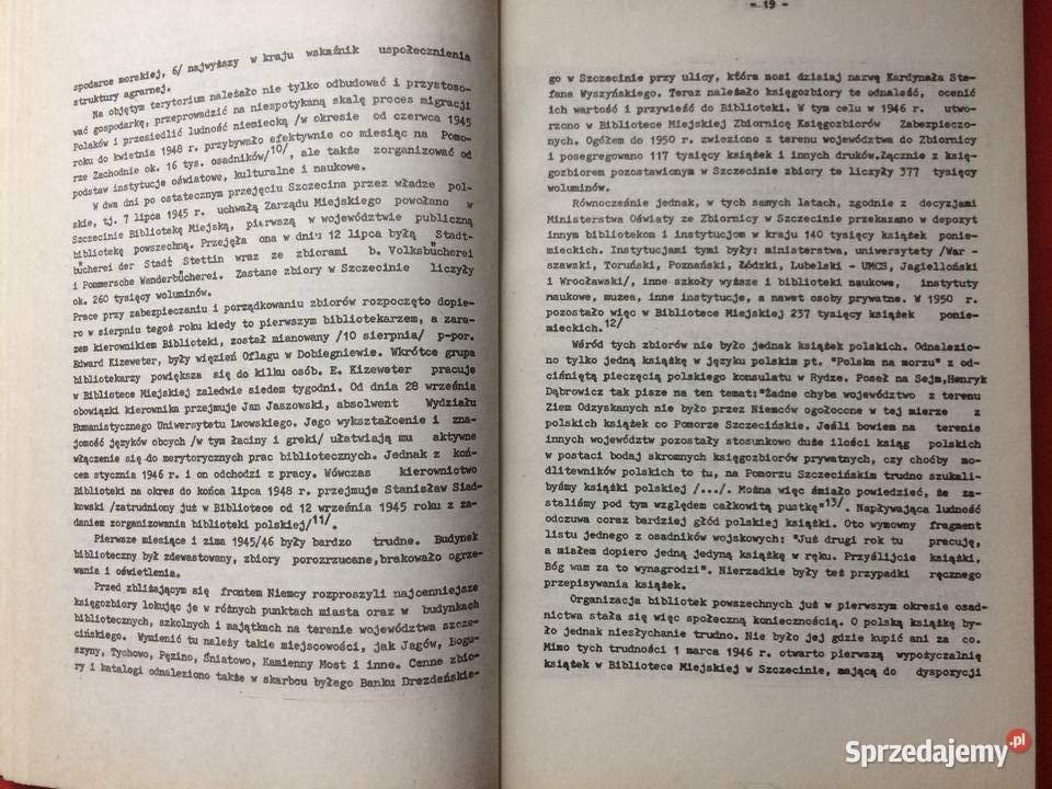 3173 Biblotekarstwo Na Pomorzu Szczecińskim Szczecin sprzedam