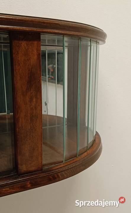 witrynka półka wisząca Art deco fornir orzech Radomsko