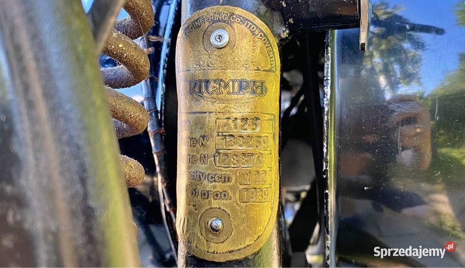 Tryiumph b125 1939r zarejestrowany nieuszkodzony Gdynia