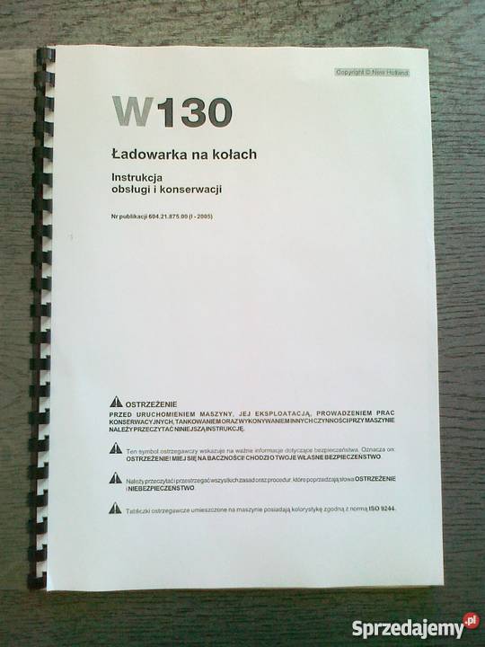 Instrukcja obsługi DTR ładowarka kołowa HOLLAND