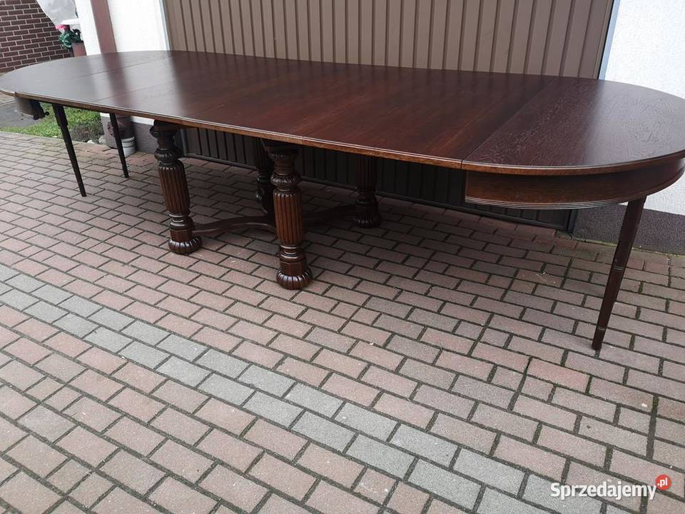 Stół Okrągły Dębowy Zjawiskowy Duży Antyk Stary wielkopolskie Swarzędz