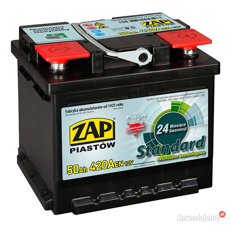 Akumulator ZAP Standard 50Ah 420A PRAWY PLUS Białystok
