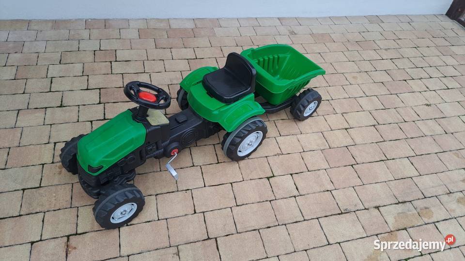 Traktorek na pedały z przyczepką dziecka ładny wielkopolskie Turek