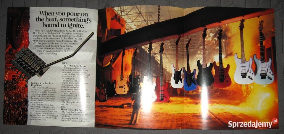 Fender Hot And Heavy guitar brochure catalog Muzyka Kępice