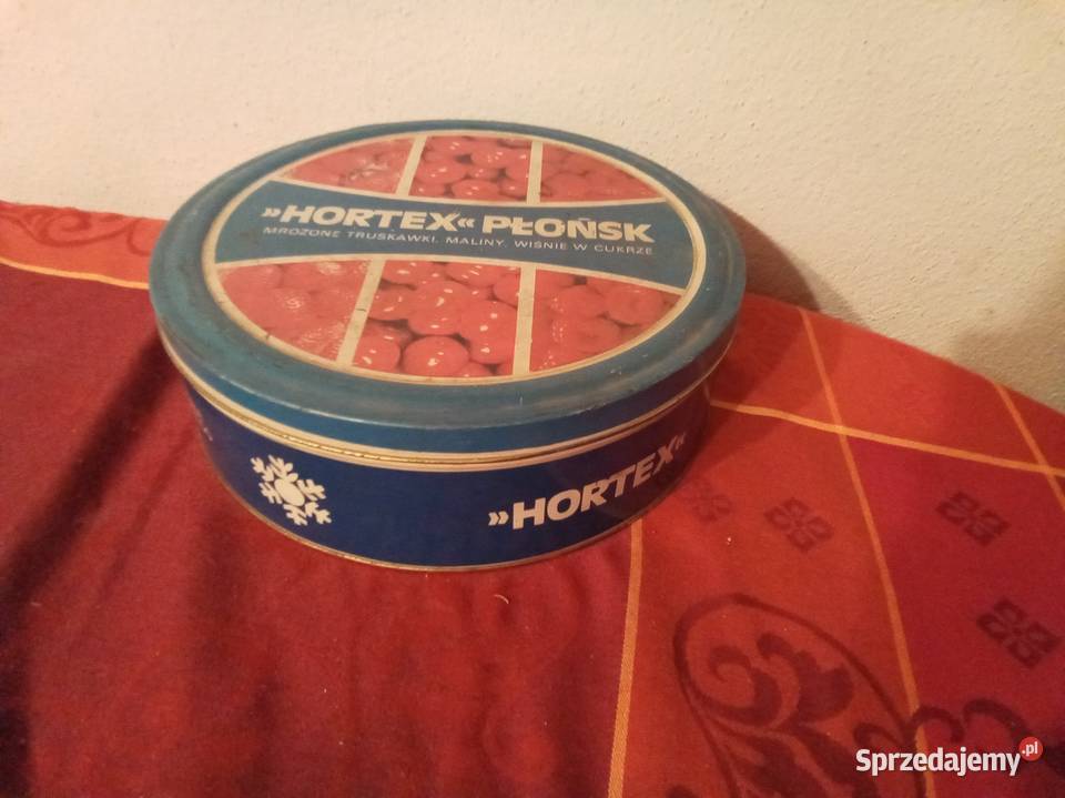 Stara duża puszka PRL Hortex mazowieckie Warszawa