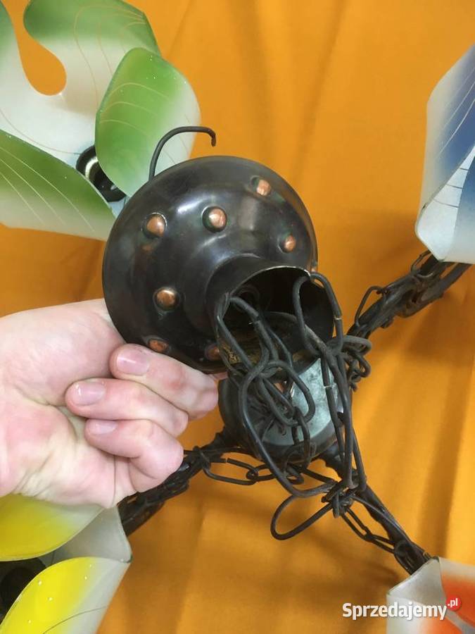 Lampa żyrandol vintage retro z czasów PRL Sępólno Krajeńskie