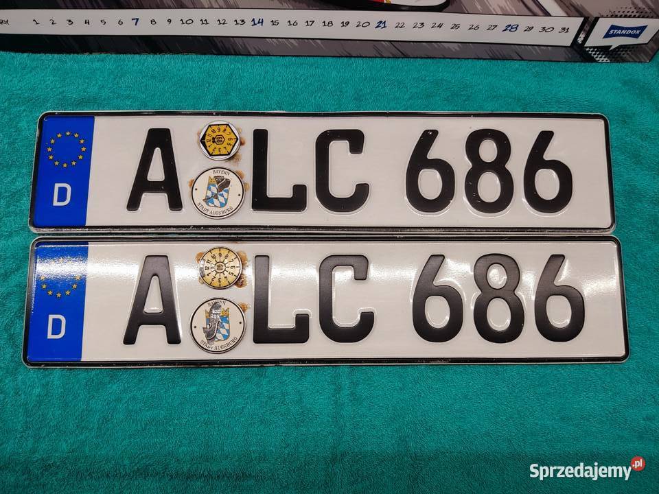 Tablica rejestracyjna Niemcy 2 sztuki ALC686 Głuchołazy