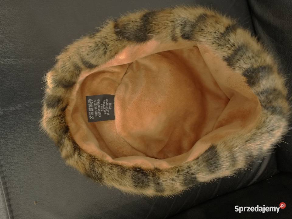 Czapka Futrzana Toczek Sztuczne Futro Camelowa w Nakrycia głowy podlaskie Łomża