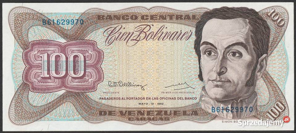 WENEZUELA 100 bolivares 1992 Bolivar stan sprzedam