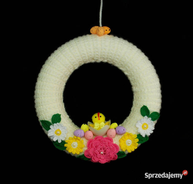 Zawieszka wianek ozdoba na okno szydełkowa 22 Wystrój okien Kluczbork
