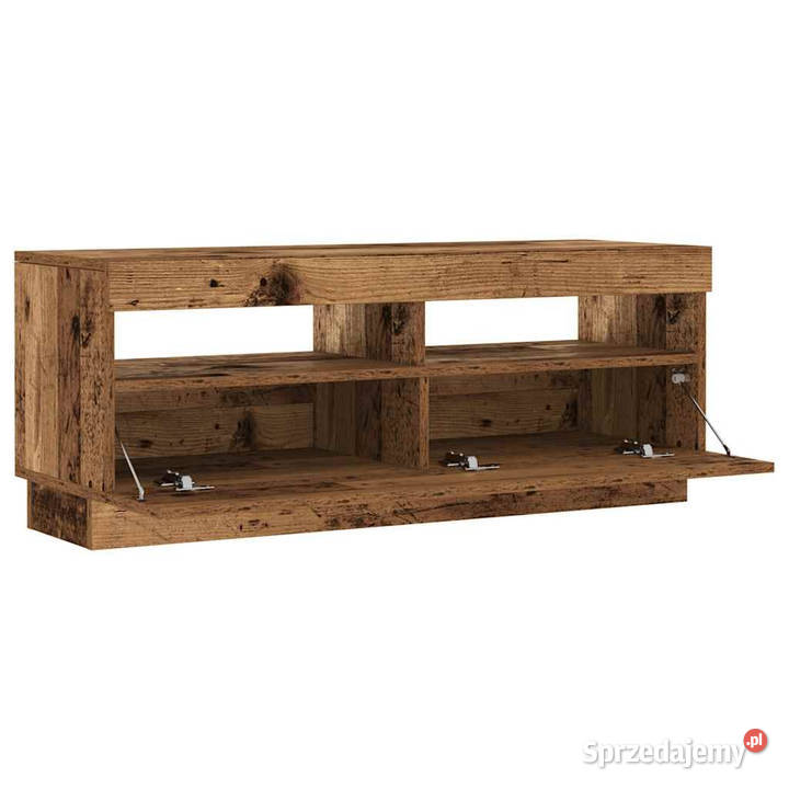 Szafka pod TV z oświetleniem LED stare drewno