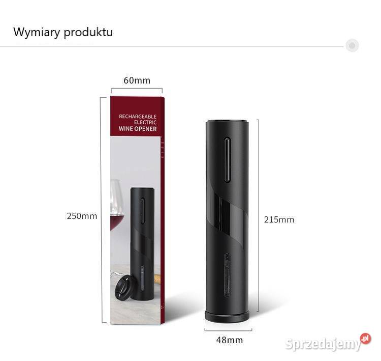 ELEKTRYCZNY OTWIERACZ elegancki korkociąg do