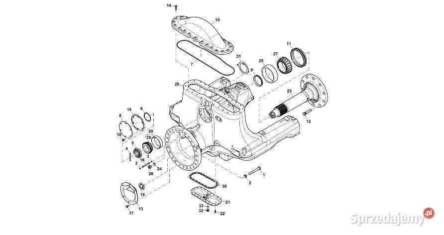 John Deere 9470RX Wał R555084 Oś przednia i Jastrzębniki sprzedam