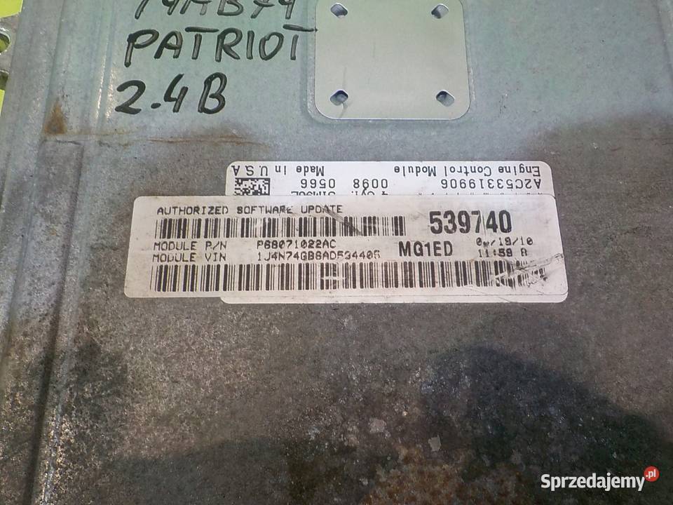 JEEP PATRIOT 24 B 10r SUV 5D sterownik komputer osobowe mazowieckie