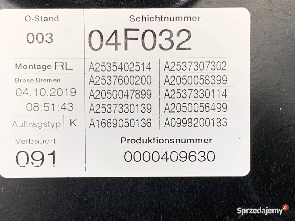 PODNOŚNIK SZYBY LEWY TYŁ MERCEDES GLC SUV Mechanizmy opuszczania szyb