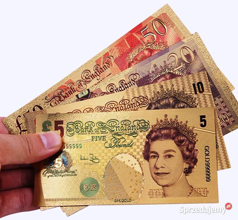 Zestaw Złotych Banknotów Funt Królowa Elżbieta Elizabeth II