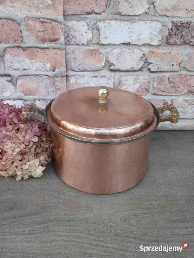 Miedziany garnek z pokrywką poj 3 litry Warszawa