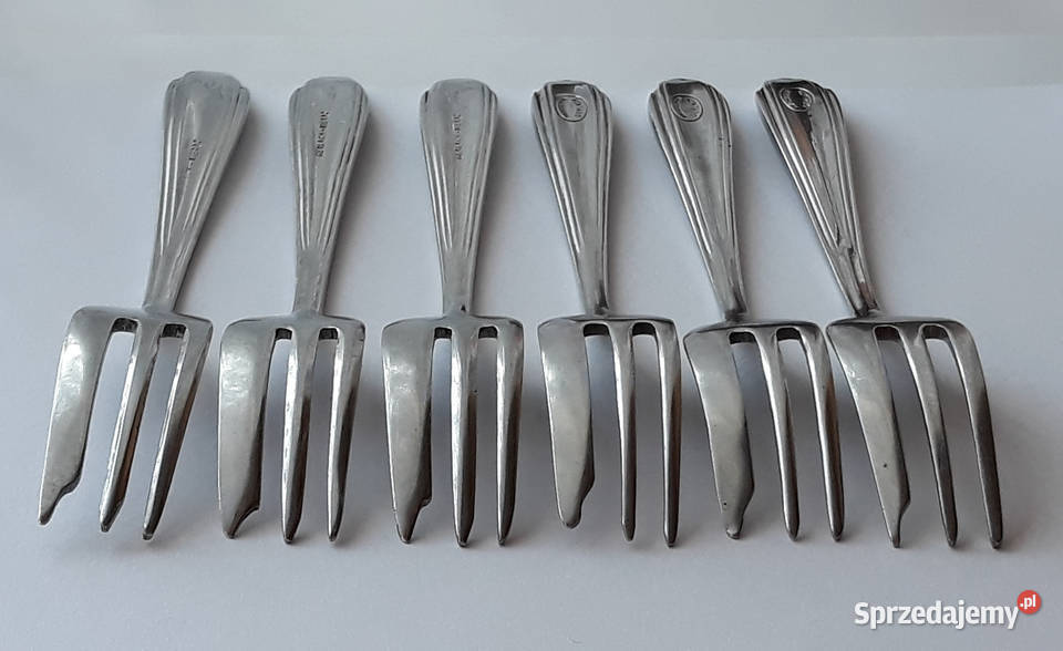 Widelczyki deserowe BAKELIT Gerlach sztućce PRL śląskie Dąbrowa Górnicza