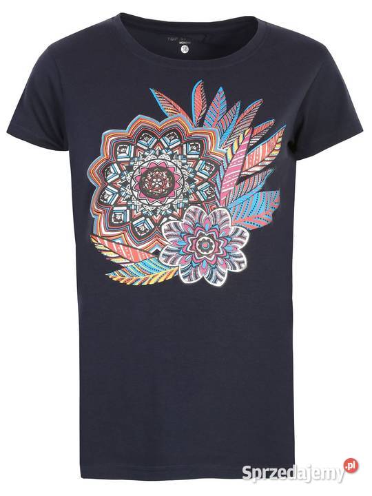 granatowy tshirt z nadrukiem Top Secret