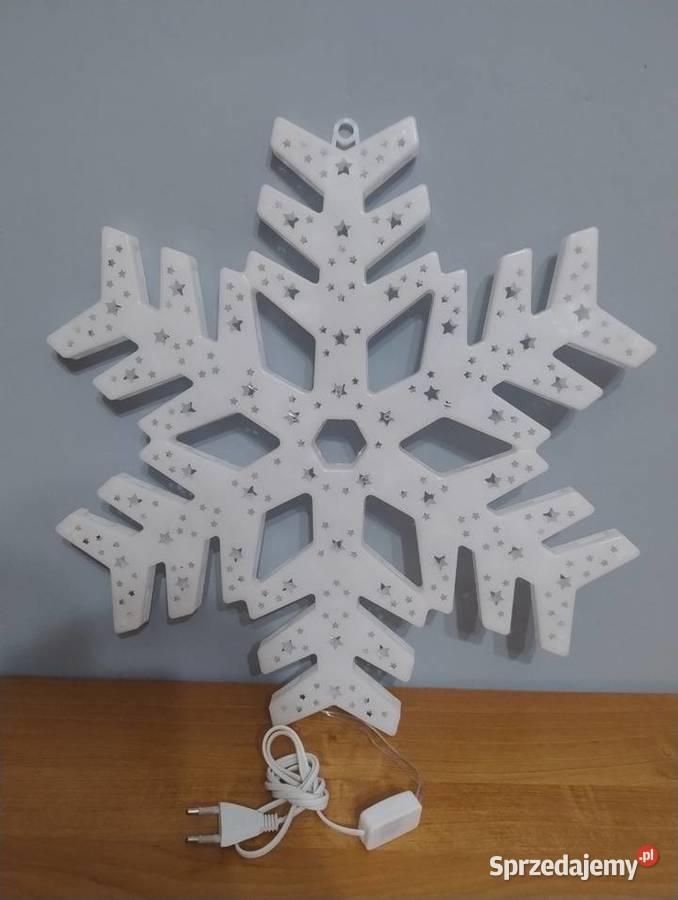 NOWA ozdoba świąteczna LED na okno Płatek Śniegu