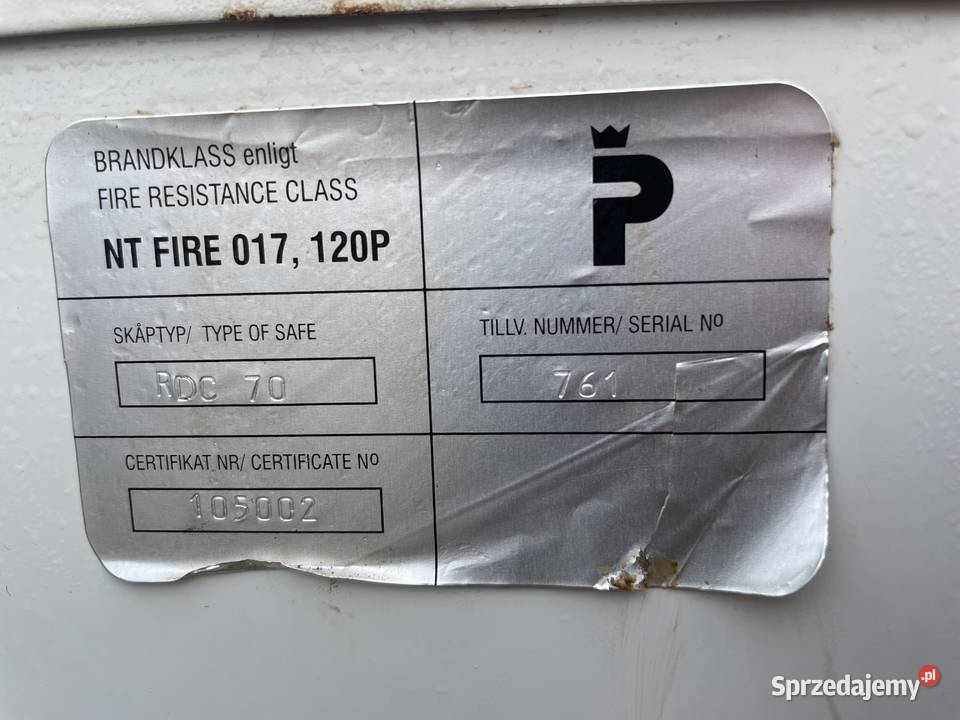 Sejf NT Fire 017 120P Rosengrens ognioodporny Lidzbark Warmiński