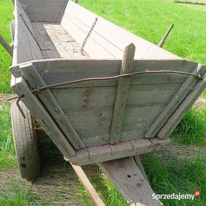 WÓZ KONNY DO TRAKTORA SKRZYNIOWY klin i 4 koła nieuszkodzony Przyczepy rolnicze