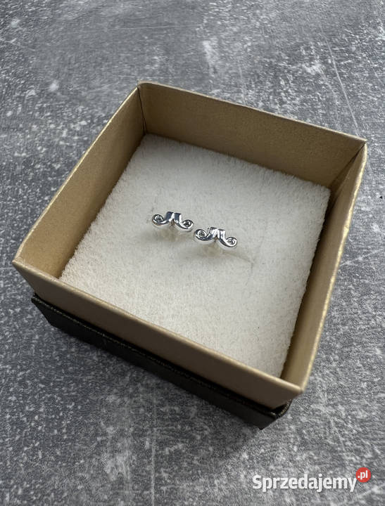 Kolczyki srebrne wąs wąsy Jasło