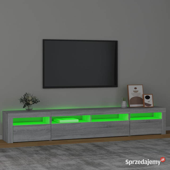 Szafka pod TV z oświetleniem LED szary dąb mazowieckie sprzedam