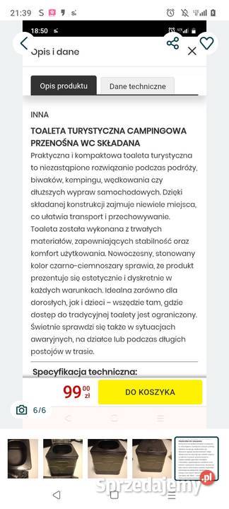 Toaleta turystyczna kempingowa Pabianice