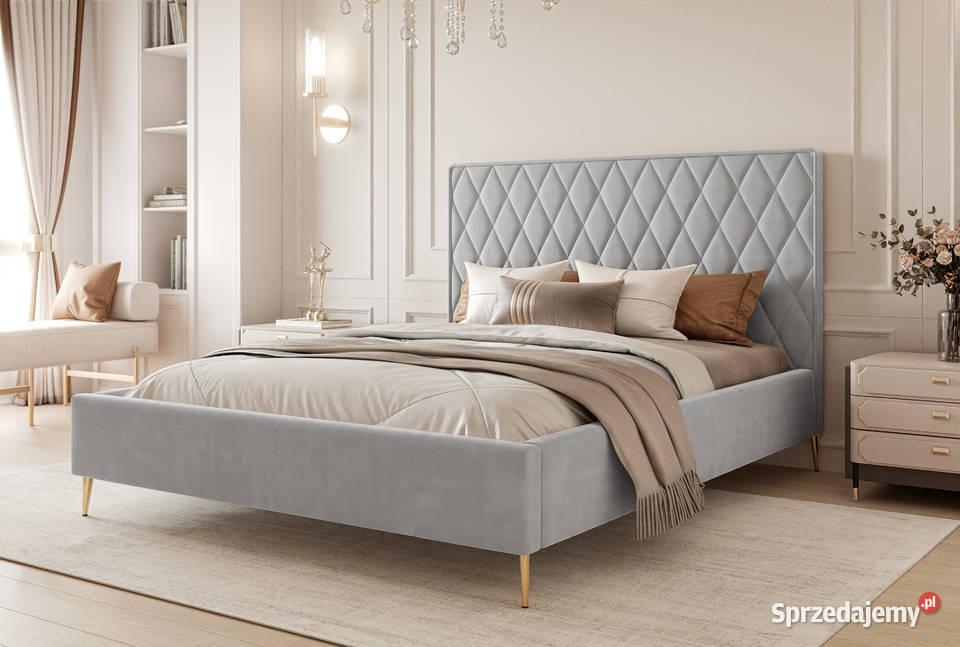 Łóżko tapicerowane z pojemnikiem Caro 3 różne Dom i Ogród Tarchały Małe